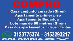 Compro inmuebles Bucaramanga área metropolitana