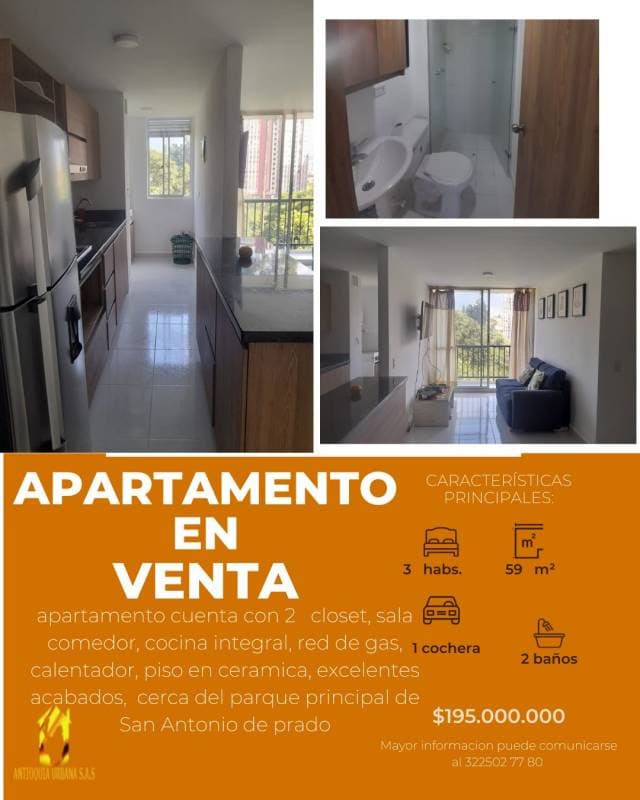 VENTA APARTAMENTO MEDELLIN SAN ANTONIO DE PRADO — foto 1