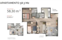 APARTAMENTOS DE INTERÉS SOCIAL (VIS) 58.30M2 OBRA GRIS