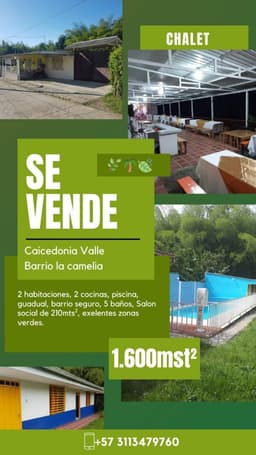 VENDO CASA CAMPESTRE CON PISCINA EN CAICEDONIA VALLE