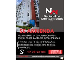 EN RENTA APARTAMENTO EN BOREAL PISO 3 DOSQUEBRADAS